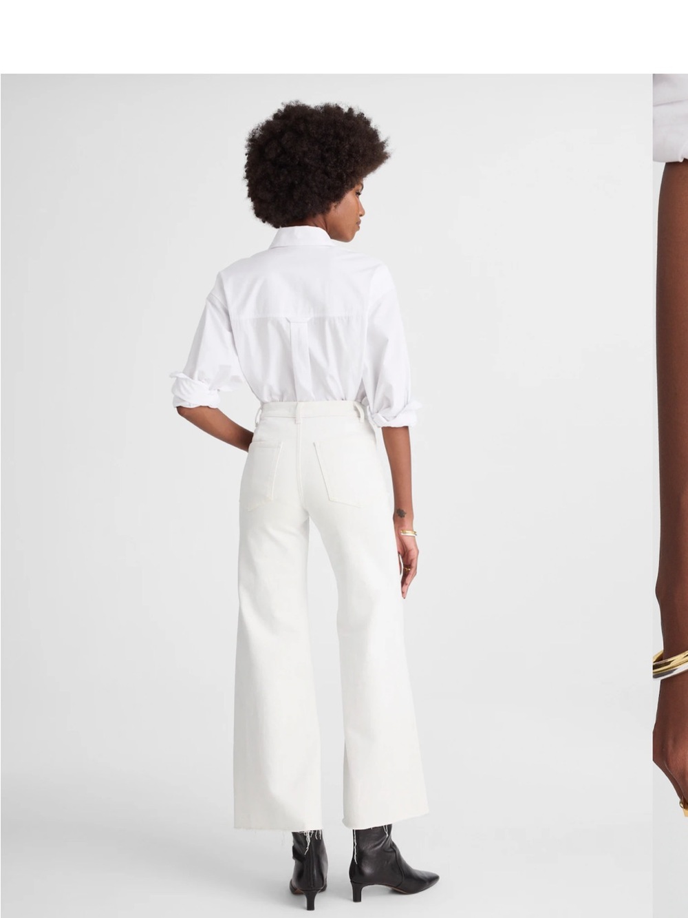 Madewell NWT flared crop Wide-Leg High-Rise Jeans vintage ivory women’s size 33 - Picture 2 of 14